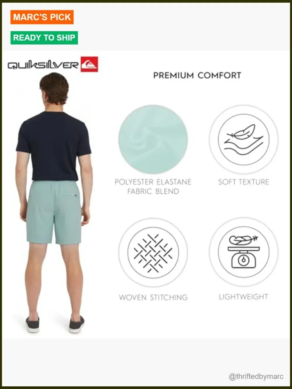 Stretch Waist Hybrid Shorts Regular Fit Water Friendly Active Wear S-XXL